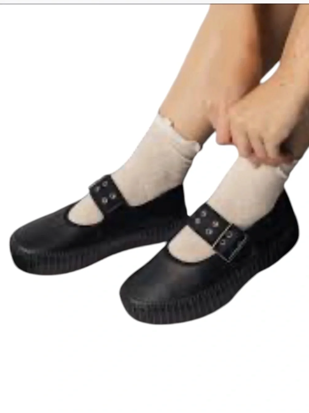 Vans Women’s Black Chunky Platform Creeper Mary Jane Buckle Strap Shoes Sz W7 M5